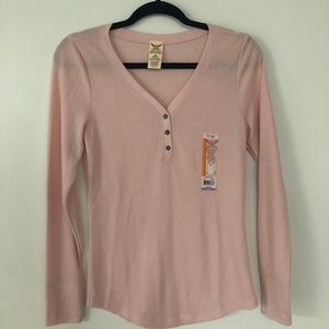 Pink Henley Long-Sleeve Shirt